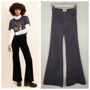 Rolla's Eastcoast Flare High Rise Corduroy Jeans Pants Black Size 24